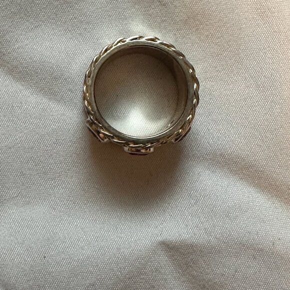 Vintage Art Deco Ornate Solid Stunning Statement Ring 925 Amethyst Citrine - Picture 13 of 16